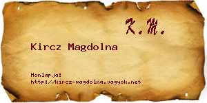 Kircz Magdolna névjegykártya